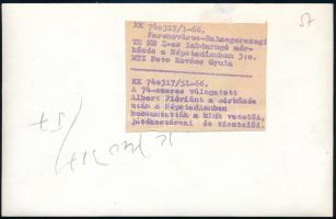 1974 Albert Flórián búcsúztatása a Népstadionban, hátoldalon feliratozott sajtófotó, 11,5×18 cm