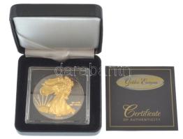 Amerikai Egyesült Államok 2014. 1$ Ag "Ezüst Sas" ruténiummal és arannyal színezett, díszt...