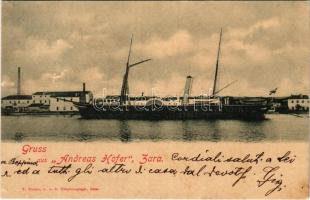 1899 (Vorläufer) Zadar, Zara; K.u.K. Kriegsmarine S.M.S. "Andreas Hofer" Kanonenboote / SMS ANDREAS HOFER a cs. és kir. haditengerészeti felderítő lapátkerekes ágyúnaszád / Austro-Hungarian Navy scouting paddle-wheeler gunboat. T. Burato (fl)