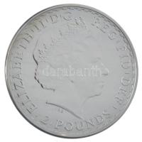 Nagy-Britannia 2015. 2P Ag "Britannia" ruténiummal és arannyal színezett, dísztokban, tanú...