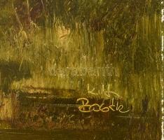 Bocsák Krisztina (1964- ): Nyugalom. Olaj, farost. Dekoratív fakeretben. 35x70 cm