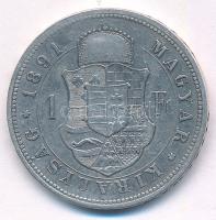 1891KB 1Ft Ag "Ferenc József / Fiume címer" T:VF ph. Hungary 1891KB 1 Forint Ag "Fran...