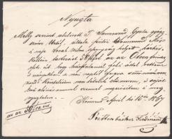 1867-1886 Körmend, 2 db számla, nyugta