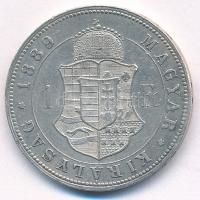 1889KB 1Ft Ag "Ferenc József / Barokk címer" T:XF,VF Hungary 1889KB 1 Forint Ag "Fran...