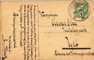 1911 Hand-drawn and hand-painted art postcard (EK)