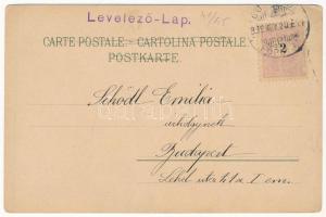 1899 (Vorläufer) A Quatre Feuilles / Art Nouveau clover lady. litho s: Raphael Kirchner (kis szakadá...