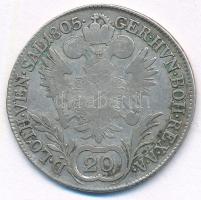 1805B 20kr Ag "I. Ferenc" T:VF,F juszt. Hungary 1805B 20 Kreuzer Ag "Franz I" C:...