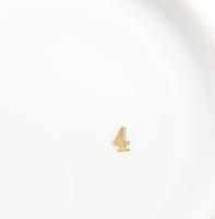 Jlmenau 4 db historizáló jelenetes csésze alátéttel, jelzéssel, kopással, kanállal, m: 6 cm