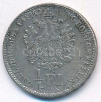 1860B 1/4Fl Ag "Ferenc József" T:F karc, patina Adamo M12