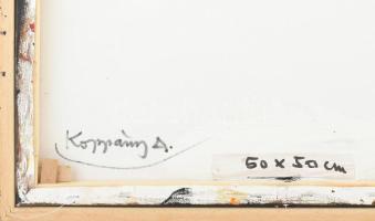 Koppány Attila (1947-): K11. Akril, vászon. Jelezve jobbra lent, a hátoldalon autográf felirattal. F...