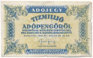 1946. 10.000.000AP nem vízjeles papíron T:VG Adamo P53