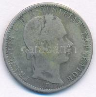 1860B 1/4Fl Ag "Ferenc József" T:F Adamo M12