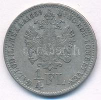 1859B 1/4Fl Ag "Ferenc József" T:VF,F patina Adamo M12