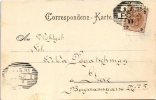 1898 (Vorläufer) K.u.K. Kriegsmarine S.M.S. Alpha (ex Greif II) Torpedoschulschiff. Ein Theil des Re...