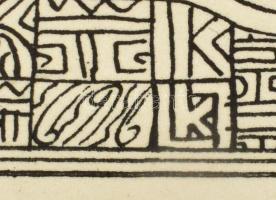 Kozma Lajos (1884-1948): Munka. Cinkográfia, papír, jelzett a cinkográfián, paszpartuban, 19,5×16,5 ...