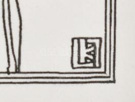 Kozma Lajos (1884-1948): Ravatal. Cinkográfia, papír, jelzett a cinkográfián, paszpartuban, 23×20 cm