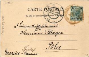 1903 Constantinople, Le stationnaise Autrichien "Taurus" / K.u.K. Kriegsmarine S.M.Schiff ...