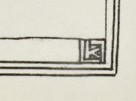 Kozma Lajos (1884-1948): Virágoskert. Cinkográfia, papír, jelzett a cinkográfián, paszpartuban, 23×2...