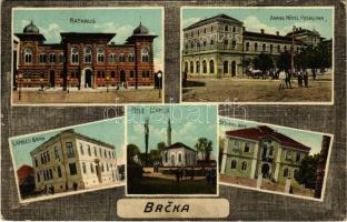 Brcko, Brcka; Rathaus, Grand Hotel Posavina, Landesbank, Neue Dzamija, Bezirksamt / town hall, hotel, bank, new mosque, district office (Rb)