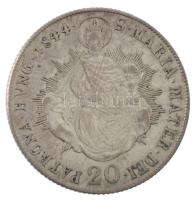 1844B 20kr Ag "V. Ferdinánd" T:AU juszt. Huszár: 2081., Unger III.: 1419.