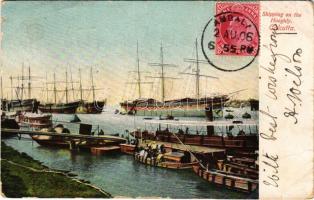 1906 Calcutta, Kolkata; Shipping on the Hooghly, steamships. TCV card (EB)