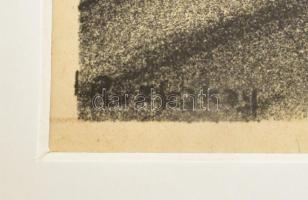 Ruzicskay György (1896-1993): Gyilkos. Algráfia, papír, jelzett az algrafián, paszpartuban, 25×18,5 ...