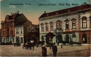 Kézdivásárhely, Targu Secuiesc; Fő tér, Vargha Vilmos és Szabó János üzlete / Piata Reg. Maria / square, shops (ázott / wet damage)