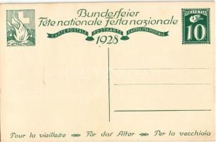 1928 Für das Alter. Bundesfeier / Pour la vieillesse. Fete nationale / Swiss national holiday. Lith....