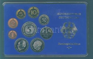 NSZK 1975J 1Pf-5M 9klf db, szettben, benne 2klf 2M T:PP