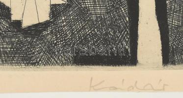 Kádár György (1912-2002): Csendélet. Rézkarc, papír, jelzett. Üvegezett fakeretben. 20x28,5 cm