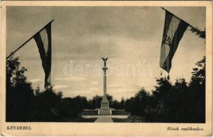 1941 Kenderes, Hősök emlékműve. Foto Várkonyi Studio (EK)