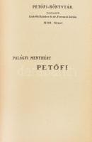 Palágyi Menyhért: Petőfi. + Somogyi Gyula: Petőfi Sándor költészete. Tanulmány. Petőfi-Könyvtár XIII-XIV. füzet. [Egy kötetben]. Bp., 1909, Kunossy, Szilágyi és Társa, 168 p. + 101+(3) p. Kiadói aranyozott, festett egészvászon sorozatkötésben, kissé foltos, kopott borítóval, belül a lapok jó állapotban.