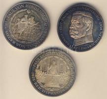 NSZK 1984. "Paul von Hindenburg" Ag emlékérem-sorozat, benne 3klf érem, 3x 34,61g T:PP Eredeti díszdobozban!