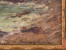 Méray Gyula (?-), XX. sz. első fele: Hullámzó tenger. Olaj, vászon, faroston. Jelzett. Díszes, sérül...