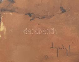 Neogrády Antal (1861-1942): Sziklán ülő hölgy. Akvarell, papír, jelezve jobbra lent. Üvegezett, kiss...