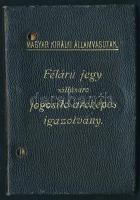 1931 MÁV félárú jegy vásárlására jogosító arcképes igazolvány nyugalmazott csendőr részére