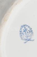 Herendi Viktória mintás porcelán tálka. Kézzel festett, jelzett, minimális kopással 11x9 cm