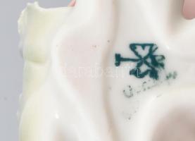 Karl Ens rózsa figura, porcelán, jelzett, kis gyári mázhibával, m: 4,5 cm