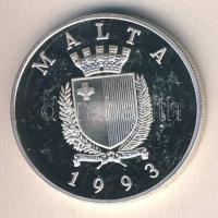 Málta 1993. 5L Ag "Labdarúgó VB" T:exPP