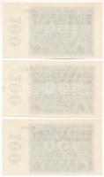 Németország / Weimar Köztársaság 1923. 100.000.000M (3x) sorszámkövetők "MM 24 265876 - MM 24 2...