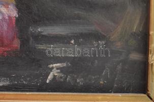 Faragó Márton (1880-1956): Szól a dal. Olaj, karton, jelezve jobbra lent, fakeretben, 50×40 cm