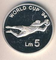 Málta 1993. 5L Ag "Labdarúgó VB" T:exPP