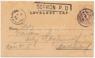 1899 (Vorläufer) Sopron, Oedenburg; Széchenyi tér és szobor, Szent Mihály templom, Deák tér, vasútál...