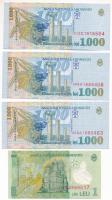 Románia 1998. 1000L (3x) + 2005. 1L T:UNC,AU
Romania 1998. 1000 Lei (3x) + 2005. 1 Leu C:UNC,AU