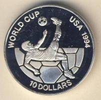 Fiji-szigetek 1993. 10$ Ag "Labdarúgó VB" T:exPP