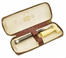 Ezüst (Ag) ceruza, jelzett, tokjában, h: 12 cm, bruttó: 15 g