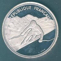 Franciaország 1989. 100Fr Ag "Téli olimpia-szabadstílusú sí" T:PP
