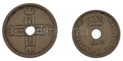 Norvégia 1949. 10ö Cu-Ni + 1950. 25ö Cu-Ni T:XF kis patina Norway 1949. 10 Öre Cu-Ni + 1950. 25 Öre Cu-Ni C:XF small patina