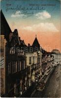 1923 Arad, Weitzer utca, polgári fiúiskola, úri szabóság. Kerpel Izsó kiadása / street view, boys school (szakadás / tear)