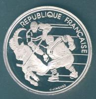 Franciaország 1991. 100Fr Ag "Téli olimpia-jégkorong" T:PP